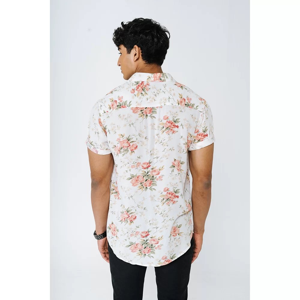 Rose blossoms printed shirt for men