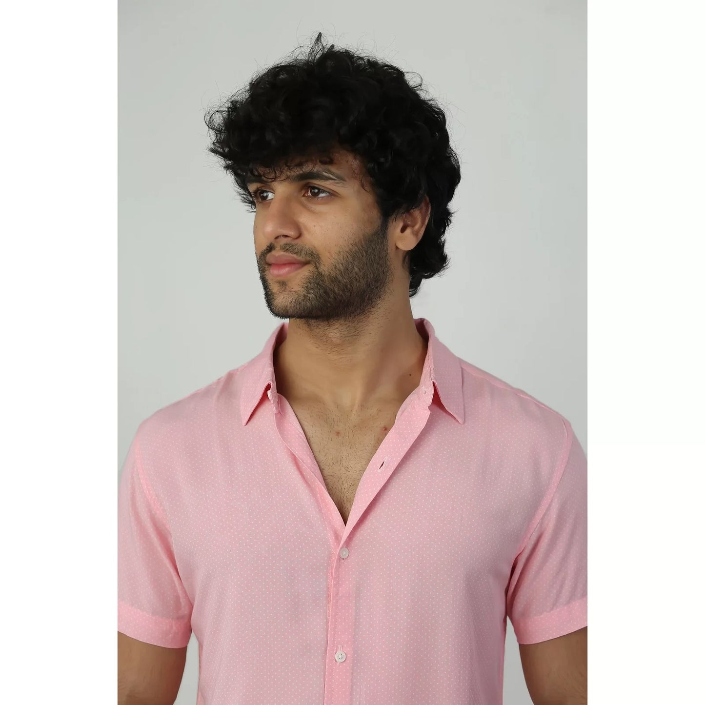 Baby pink passion printed shirt - Polka dotted